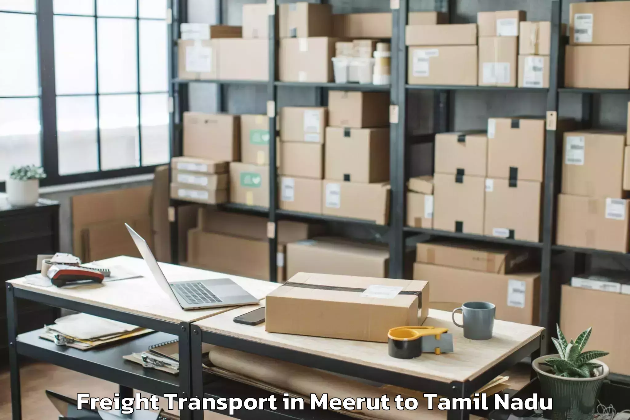 Discover Meerut to Poonamalle Freight Transport